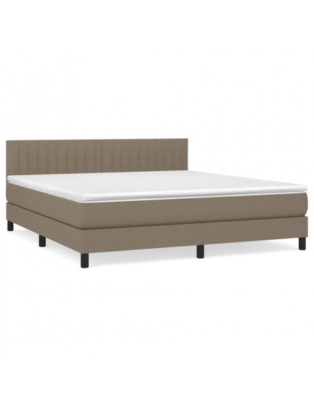 Giroletto a Molle con Materasso Tortora 160x200 cm in Tessuto