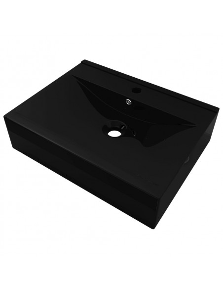Lavello Bianco in Ceramica di Lusso con Foro Rubinetto 60x46 cm