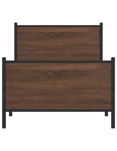 Giroletto Testiera e Pediera Metallo Rovere Marrone 75x190 cm