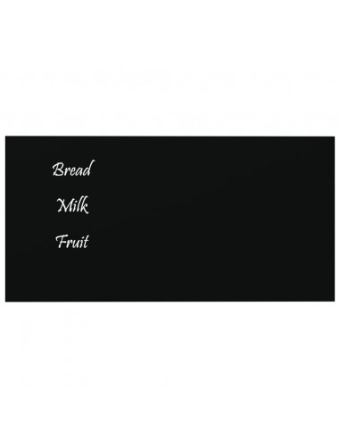 Lavagna Magnetica a Parete Nera 40x20 cm Vetro Temperato