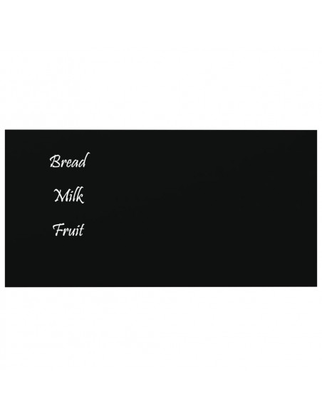 Lavagna Magnetica a Parete Nera 40x20 cm Vetro Temperato