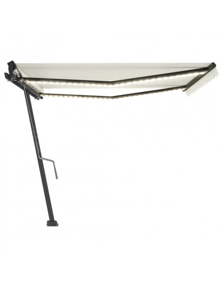Tenda da Sole Retrattile Manuale con LED 400x350 cm Crema