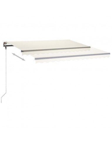 Tenda da Sole Retrattile Manuale con LED 400x350 cm Crema