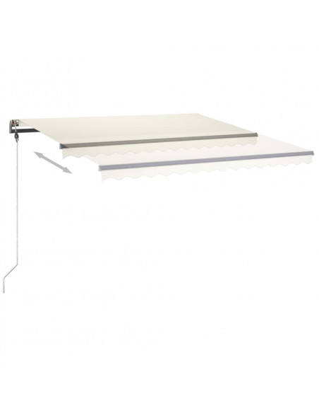 Tenda da Sole Retrattile Manuale con LED 400x350 cm Crema