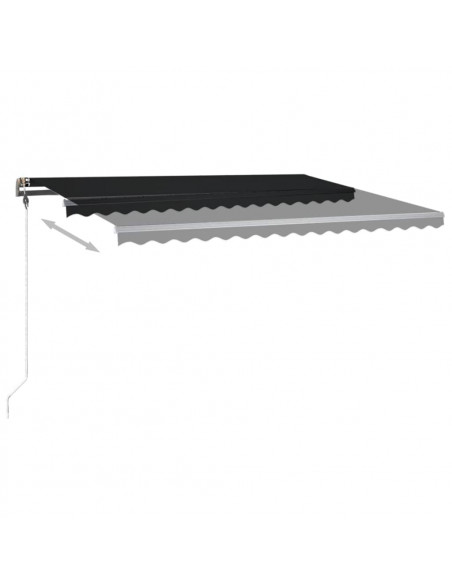 Tenda da Sole Retrattile Manuale con LED 400x350 cm Antracite