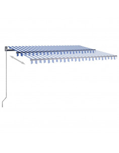 Tenda Automatica con Sensore Vento e LED 400x350 cm Blu Bianca 2