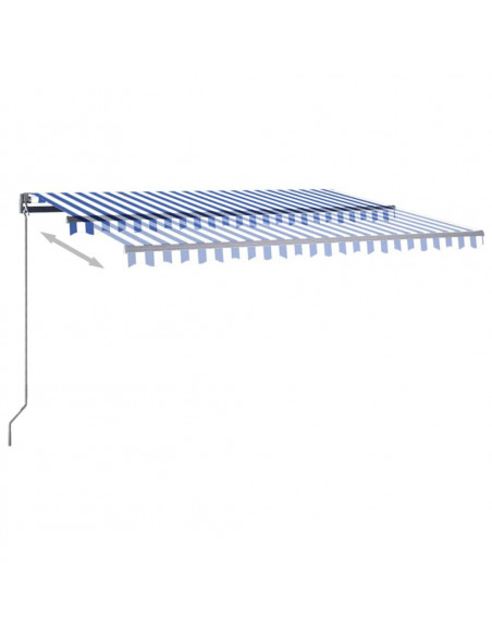 Tenda Automatica con Sensore Vento e LED 400x350 cm Blu Bianca