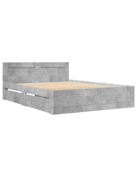 Giroletto Testiera Grigio Cemento 135x190 cm Legno Multistrato