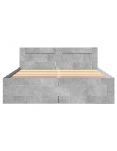 Giroletto Testiera Grigio Cemento 135x190 cm Legno Multistrato