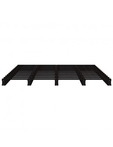 Letto a Pallet Nero 120x190 cm Small Double Legno di Pino