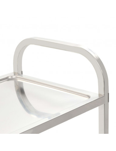 Carrello da Cucina a 2 Livelli 96,5x55x90 cm in Acciaio Inox