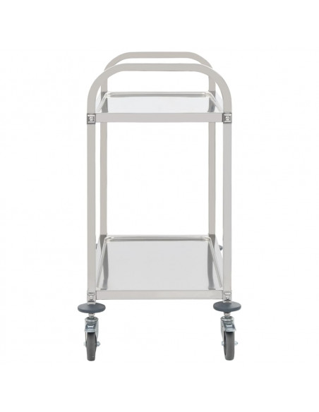 Carrello da Cucina a 2 Livelli 95x45x83,5 cm in Acciaio Inox