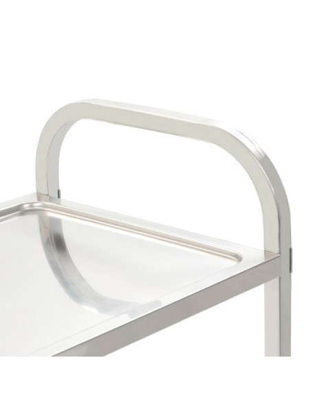 Carrello da Cucina a 2 Livelli 95x45x83,5 cm in Acciaio Inox
