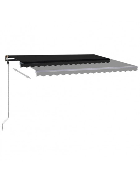 Tenda da Sole Retrattile Manuale LED 450x350 cm Antracite