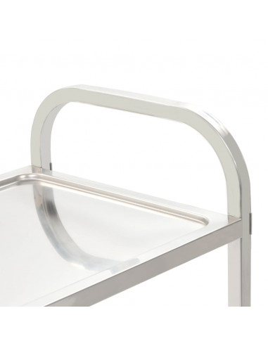 Carrello da Cucina a 3 Livelli 95x45x83,5 cm in Acciaio Inox