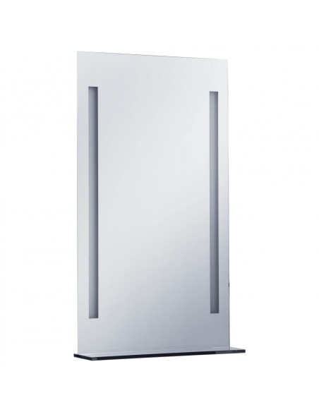 Specchio da Parete a LED per Bagno con Ripiano 60x100 cm