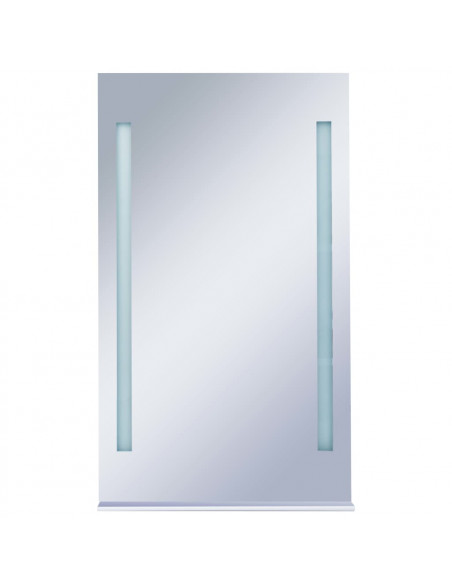 Specchio da Parete a LED per Bagno con Ripiano 60x100 cm