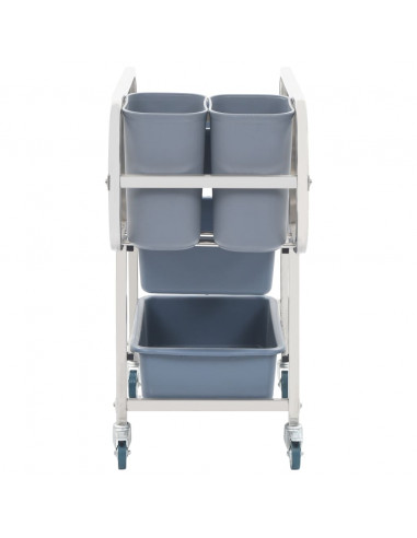 Carrello da Cucina con Contenitori in Plastica 82x43,5x93 cm