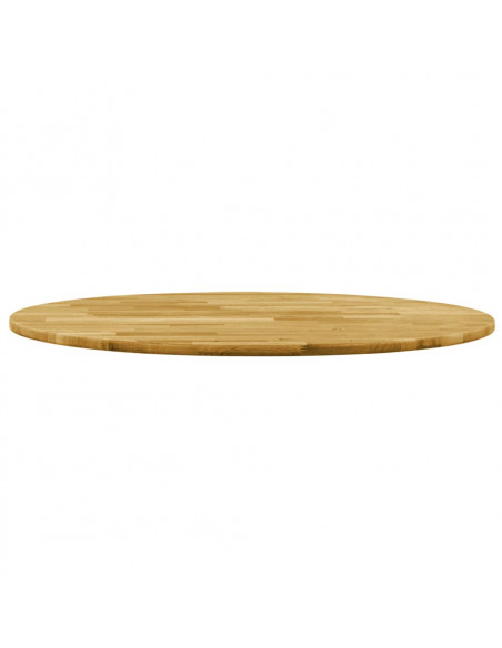 Piano del Tavolo Legno Massello di Rovere Circolare 23mm 700mm