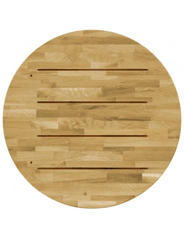 Piano del Tavolo Legno Massello di Rovere Circolare 23mm 700mm
