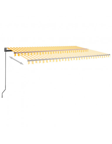 Tenda da Sole Autoportante Automatica 500x350 cm Gialla Bianca