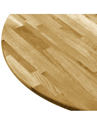 Piano del Tavolo Legno Massello di Rovere Circolare 23mm 700mm