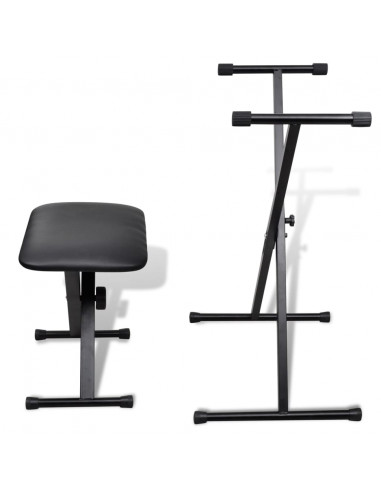Set con Postazione Regolabile per Tastiera e Seggiolino