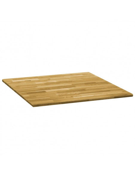 Piano del Tavolo Legno Massello di Rovere Quadrato 23mm 80x80cm