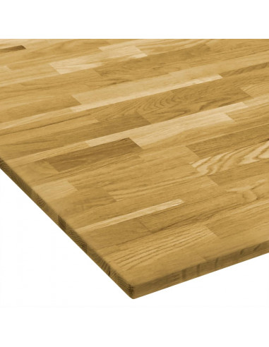 Piano del Tavolo Legno Massello di Rovere Quadrato 23mm 80x80cm