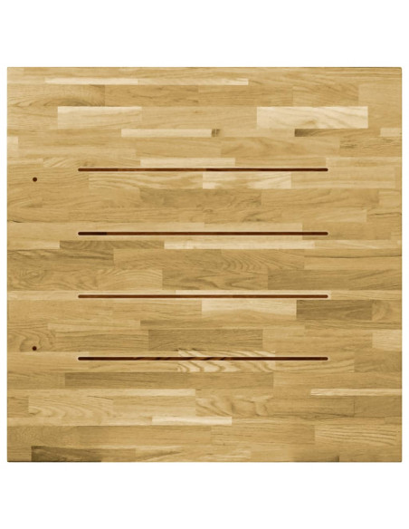 Piano del Tavolo Legno Massello di Rovere Quadrato 23mm 80x80cm