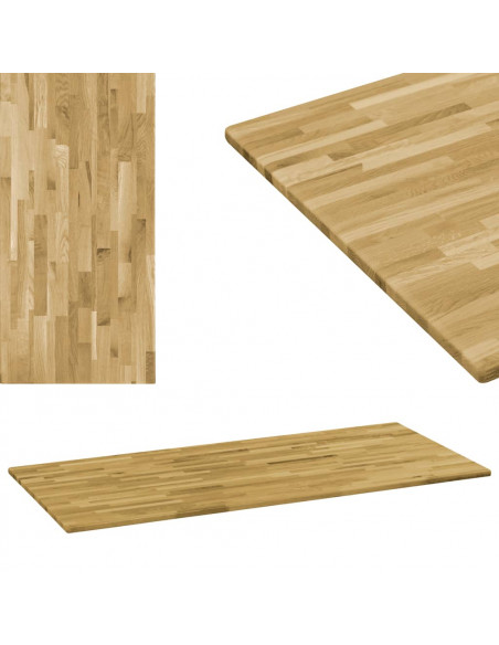 Piano del Tavolo Massello di Rovere Rettangolare 23mm 120x60 cm