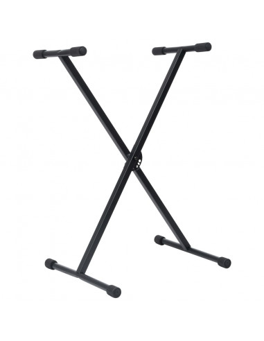 Set Supporto per Tastiera con Sgabello Nero