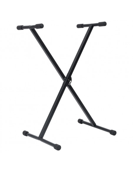 Set Supporto per Tastiera con Sgabello Nero