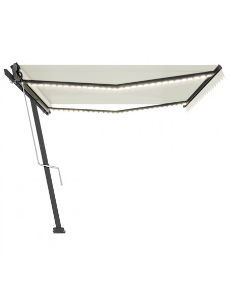 Tenda Automatica con Sensore Vento e LED 500x350 cm Crema