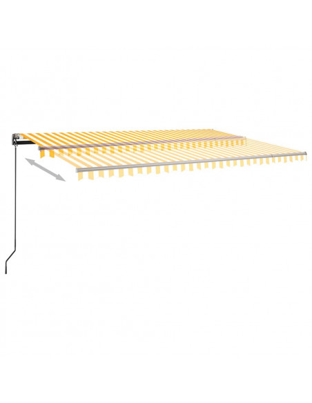 Tenda Automatica Sensore Vento e LED 500x350 cm Gialla Bianca