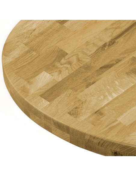 Piano del Tavolo Legno Massello di Rovere Circolare 44mm 400mm
