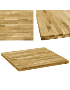 Piano del Tavolo Legno Massello di Rovere Quadrato 44mm 80x80cm 2