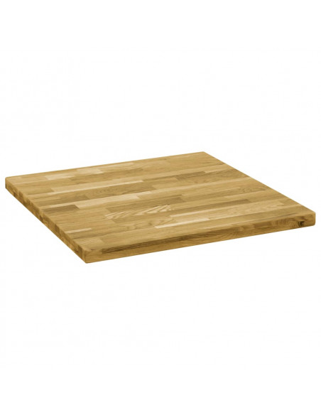 Piano del Tavolo Legno Massello di Rovere Quadrato 44mm 80x80cm