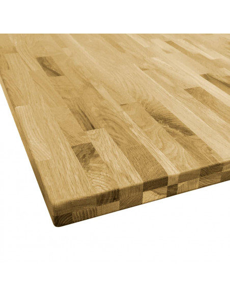 Piano del Tavolo Legno Massello di Rovere Quadrato 44mm 80x80cm