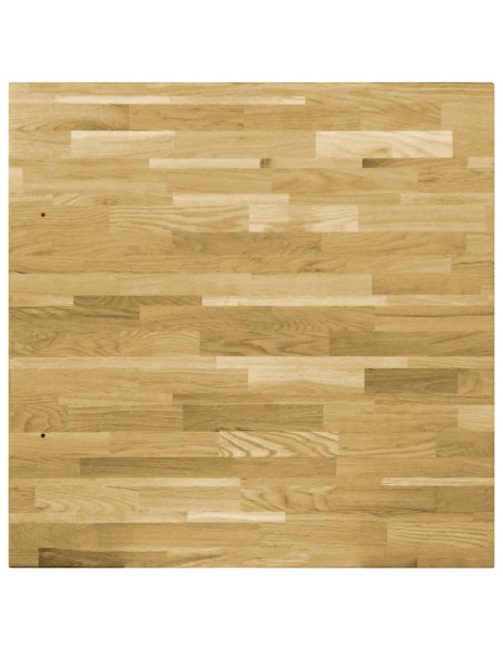 Piano del Tavolo Legno Massello di Rovere Quadrato 44mm 80x80cm