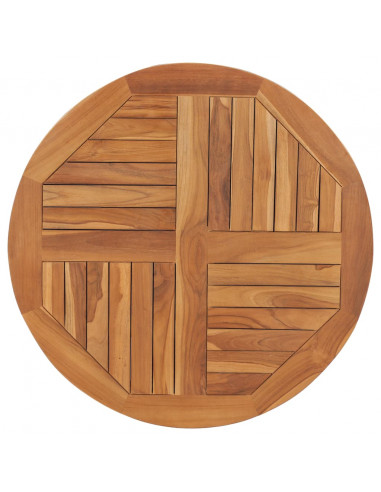 Piano Tavolo in Legno Massello di Teak Rotondo 2,5 cm 80 cm