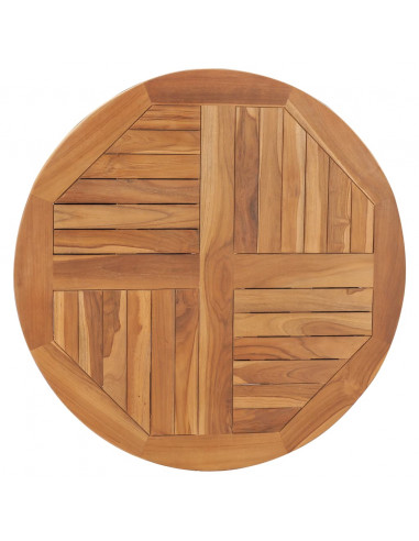 Piano Tavolo in Legno Massello di Teak Rotondo 2,5 cm 80 cm