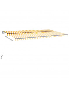 Tenda da Sole Autoportante Automatica 600x350 cm Gialla Bianca 2