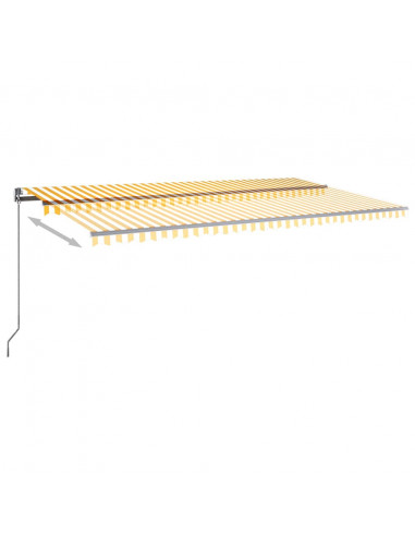 Tenda da Sole Autoportante Automatica 600x350 cm Gialla Bianca