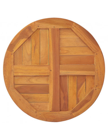 Piano Tavolo in Legno Massello di Teak Rotondo 2,5 cm 80 cm