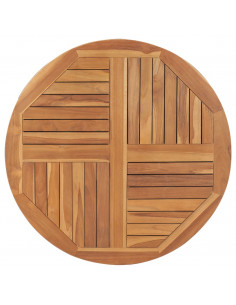 Piano Tavolo in Legno Massello di Teak Rotondo 2,5 cm 90 cm 2
