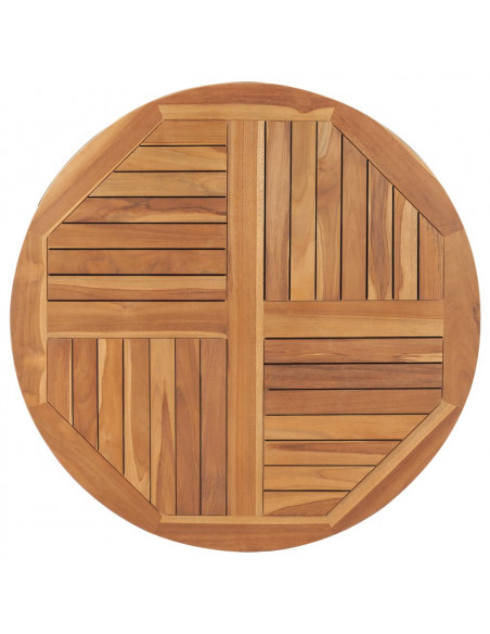 Piano Tavolo in Legno Massello di Teak Rotondo 2,5 cm 90 cm