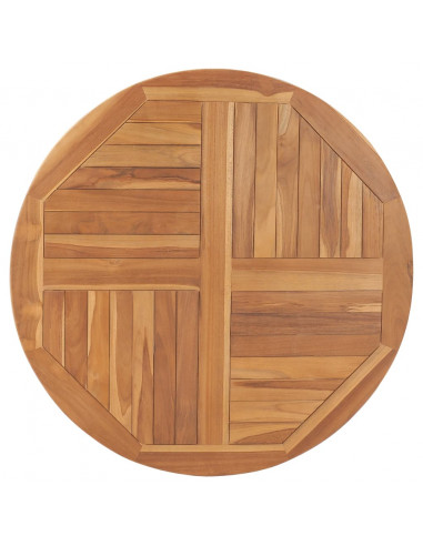 Piano Tavolo in Legno Massello di Teak Rotondo 2,5 cm 90 cm