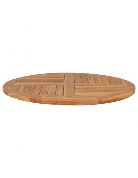 Piano Tavolo in Legno Massello di Teak Rotondo 2,5 cm 90 cm