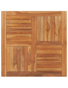 Piano del Tavolo Legno Massello di Teak Quadrato 90x90x2,5 cm 2